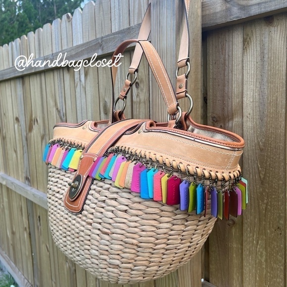 Coach Hangtag Lily Straw Legacy Basket Tote Bag Limited Edition 65th Ann… - Picture 14 of 14